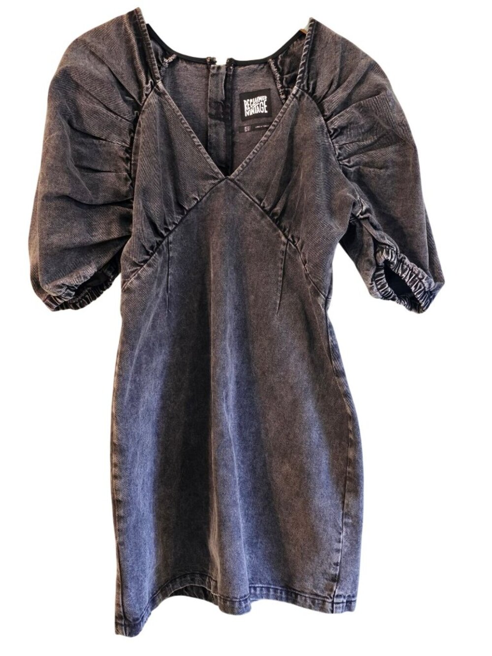 ASOS Reclaimed Vintage, Black Washed Denim Dress, Sz 10, NWOT